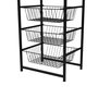 Hanah Home Soporte para Cestas de Estantería de Metal Negro, 33x41x84 cm