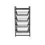 Hanah Home Soporte para Cestas de Estantería de Metal Negro, 33x41x84 cm