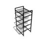Hanah Home Soporte para Cestas de Estantería de Metal Negro, 33x41x84 cm
