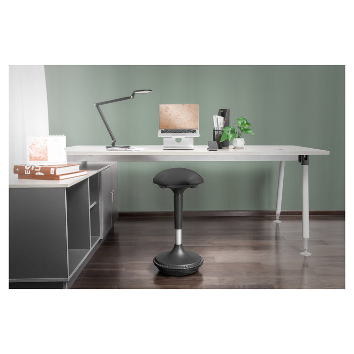 Digitus - Taburete de pie ergonómico, soporte de altura ajustable con gas, negro, 330 x 330 mm, altura 63-88 cm, capacidad 125 kg