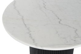 DKD Home Decor Mesa Centro Moderno Blanco Negro Marmol MDF 80 x 42 x 80 cm