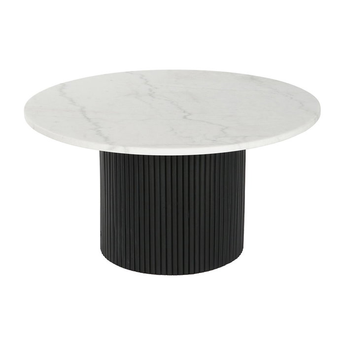 DKD Home Decor Mesa de Centro de Mármol y MDF Blanca 80x80x42 cm