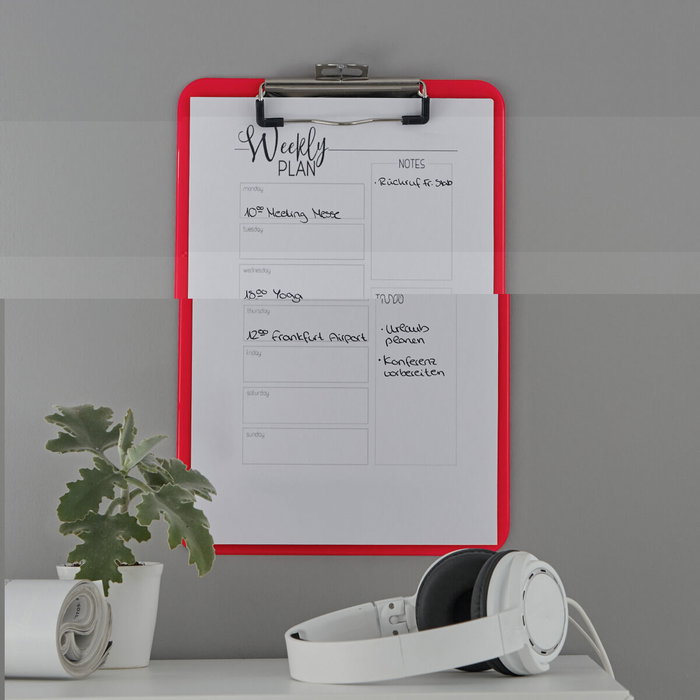 Leitz Carpeta con pinza metálica WOW de poliestireno, DIN A4, Rojo