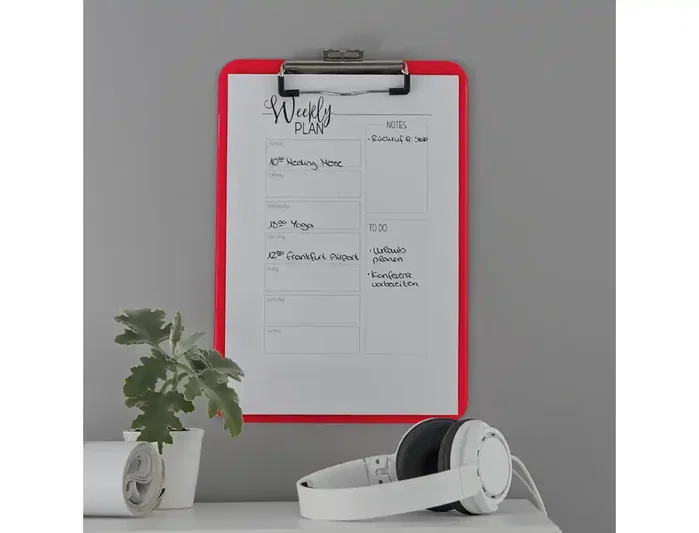Leitz WOW Carpeta con pinza metálica poliestireno din A4 color rojo