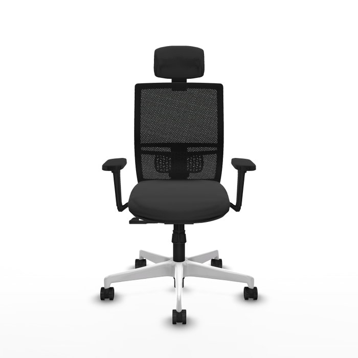 PIQUERAS Y CRESPO Silla de oficina Yunquera con mecanismo Sincro, Gris oscuro y Negro
