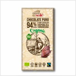 CHOCOLATES SOLE Chocolate Negro 94% Ecológico Sin Gluten 100g