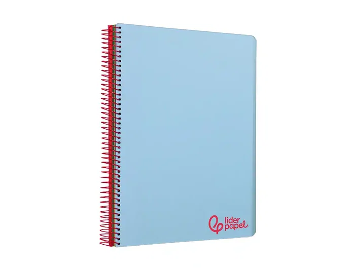 Liderpapel Cuaderno espiral A6 Micro Wonder tapa plástico 120 hojas 90gr cuadro 5mm 4 bandas celeste