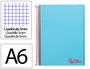 Liderpapel Cuaderno espiral A6 Micro Wonder tapa plástico 120 hojas 90gr cuadro 5mm 4 bandas celeste