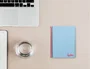 Liderpapel Cuaderno espiral A6 Micro Wonder tapa plástico 120 hojas 90gr cuadro 5mm 4 bandas celeste