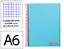 Liderpapel Cuaderno espiral A6 Micro Wonder tapa plástico 120 hojas 90gr cuadro 5mm 4 bandas celeste