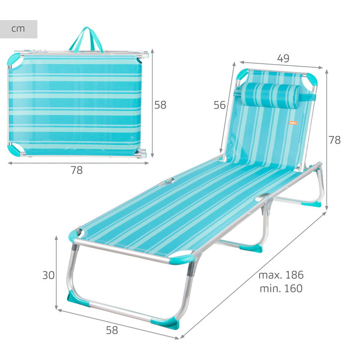 Aktive Tumbona Plegable ALU 186x49 cm