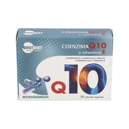 WAYDIET NATURAL PRODUCTS Q10 + Vitamina E Complemento Alimenticio Antioxidante 30 Cápsulas