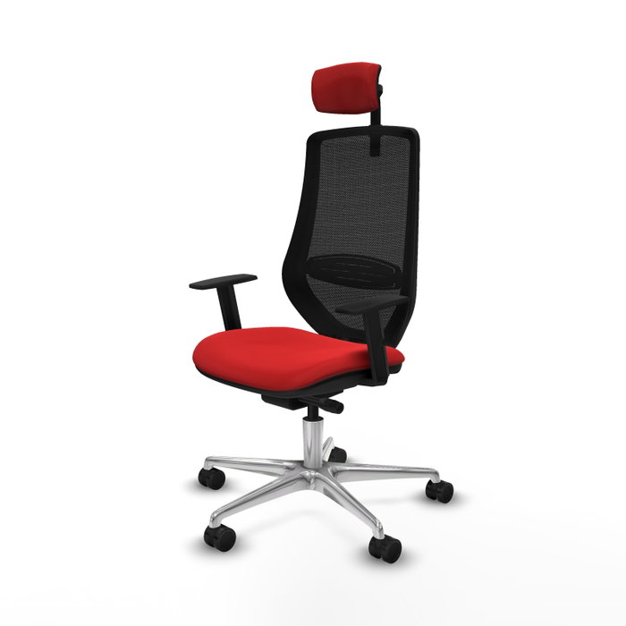 PIQUERAS Y CRESPO Silla de oficina Mardos con mecanismo Sincro/Traslack Rojo y Negro