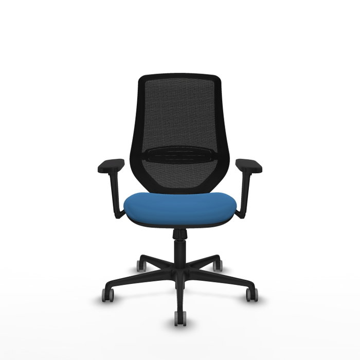 PIQUERAS Y CRESPO Silla de oficina Mardos con mecanismo Sincro, Azul claro y Negro