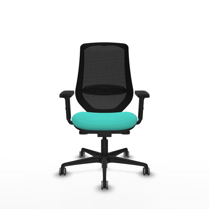PIQUERAS Y CRESPO Silla de oficina Mardos con mecanismo Sincro/Traslack color Turquesa y Negro