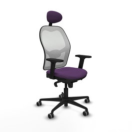 PIQUERAS Y CRESPO Silla de oficina Jorquera Morada con Malla Blanca