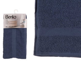 Berilo Toalla Lisa de Baño 90x150 cm - Azul Oscuro, 80% Algodón 20% Poliéster (Set de 12)