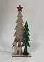 DKD Home Decor Figura de Árboles MDF Verde, Rojo y Natural 12x5x32 cm