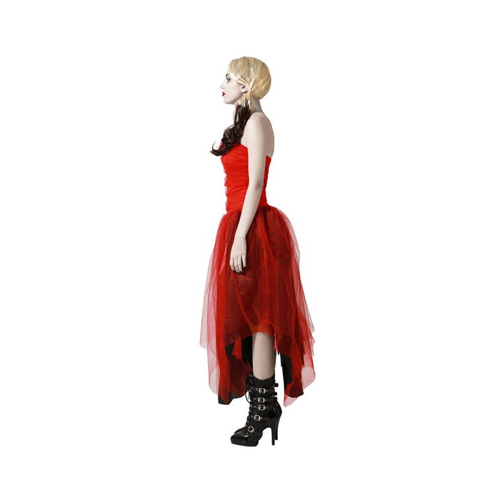 Disfraz Arlequín Vestido Rojo Para Mujer Adulta Talla M-L Disfraz Arlequín Vestido Rojo Para Mujer Adulta Talla M-L