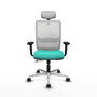 PIQUERAS Y CRESPO Silla de oficina Haches Turquesa y Blanco