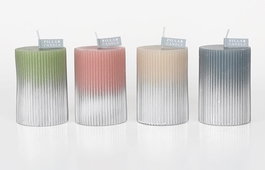 DKD Home Decor Surtido de 4 Velas de Cera de Parafina Difuminadas Bicolor
