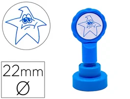Artline Sello Emoticono Estrella Triste Color Azul 22 mm Diámetro