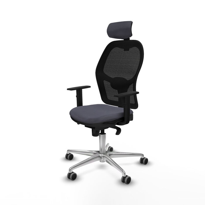 PIQUERAS Y CRESPO Silla de oficina Jorquera con mecanismo sincro, gris oscuro y negro