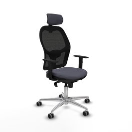 PIQUERAS Y CRESPO Silla de oficina Jorquera con mecanismo sincro, gris oscuro y negro