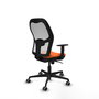 PIQUERAS Y CRESPO Silla de oficina Jorquera con mecanismo Sincro, Tela Naranja y Malla Blanca