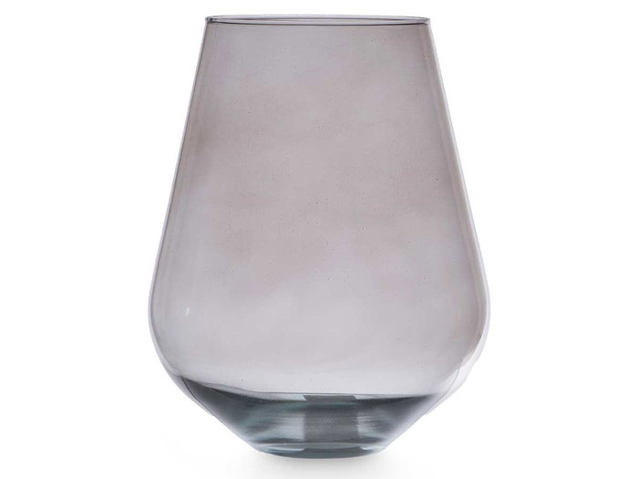 Giftdecor Jarron de Cristal Forma Vaso 28 cm Gris Alto 28 cm Ancho 22 cm Largo 22 cm
