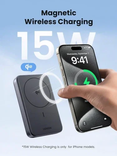 UGREEN Batería externa 10.000 mAh con tecnología Qi y 30W - Negra UGREEN Batería externa 10.000 mAh con tecnología Qi y 30W - Negra