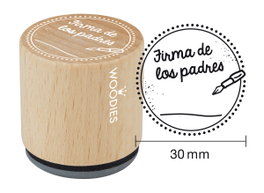 Woodies Sello de madera y caucho Firma de los padres 33x30mm