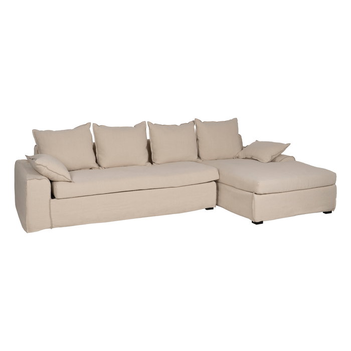 Chaise-Lounger Crema Tejido-Madera 300 X 161 X 90 cm