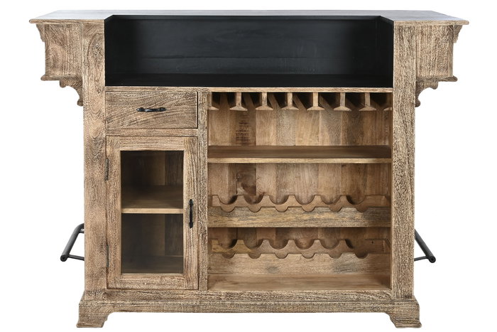 DKD Home Decor Mueble Bar Natural Negro 61 x 107 x 152 cm