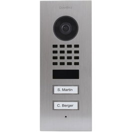DoorBird D1102V Videoportero IP de acero inoxidable con 2 teclas de llamada para empotrar