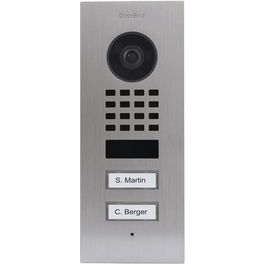 DoorBird D1102V Timbre Videoportero IP Acero Inoxidable V2A 2 Pulsadores Empotrar