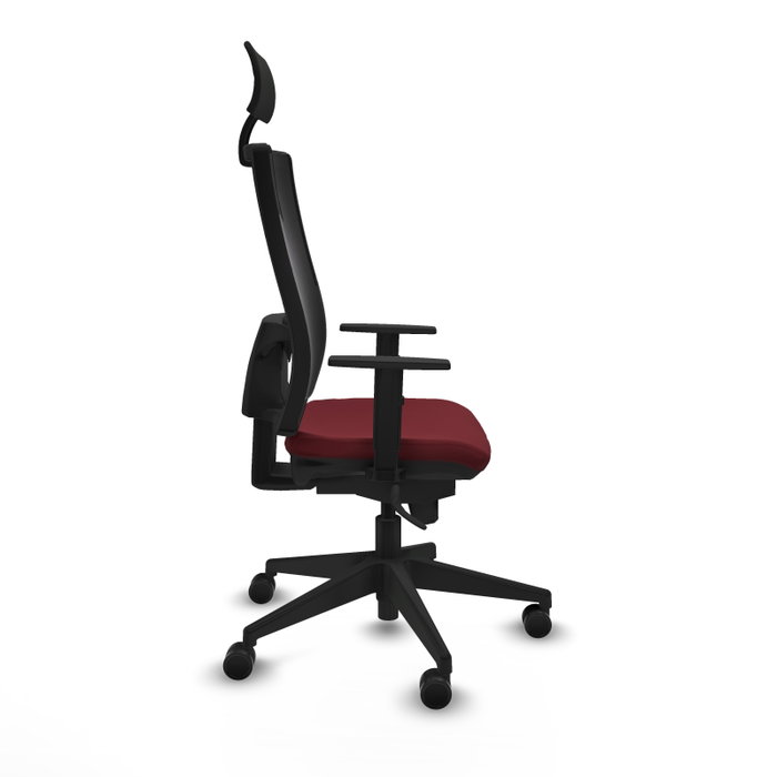 PIQUERAS Y CRESPO Silla de oficina Horna Granate y Negro con mecanismo Sincro PIQUERAS Y CRESPO Silla de oficina Horna Granate y Negro con mecanismo Sincro