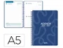 Liderpapel Agenda Escolar 2026-2027 Classic - Día Página A5 Espiral, Interior Bilingüe, Papel FSC 70g, Azul Marino