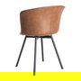 Silla Marrón Metal / Simil Piel 53 X 51,50 X 76 cm (Set de 2)