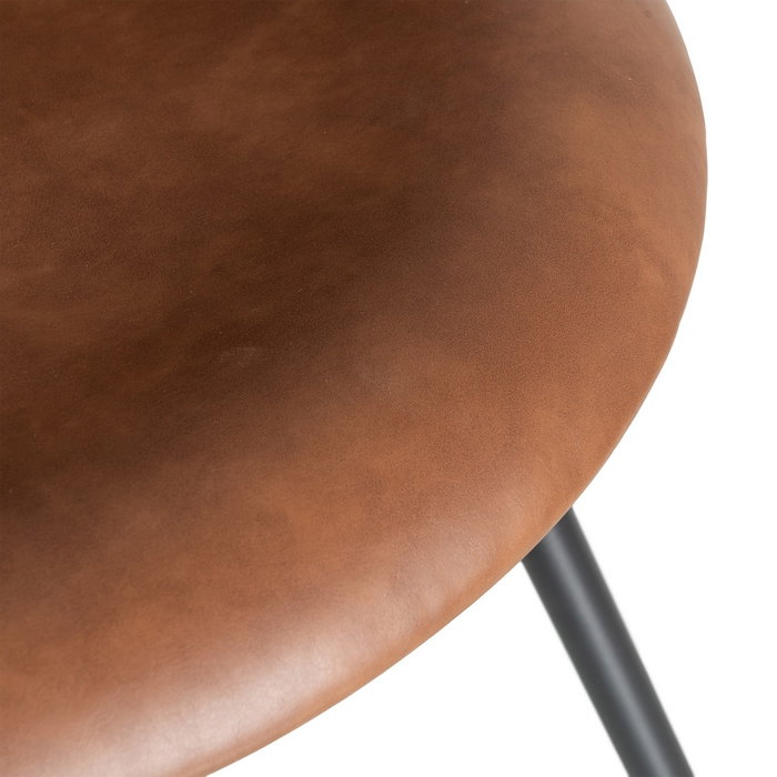 Silla Marrón Metal / Simil Piel 53 X 51,50 X 76 cm (Set de 2)