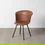 Silla Marrón Metal / Simil Piel 53 X 51,50 X 76 cm (Set de 2)
