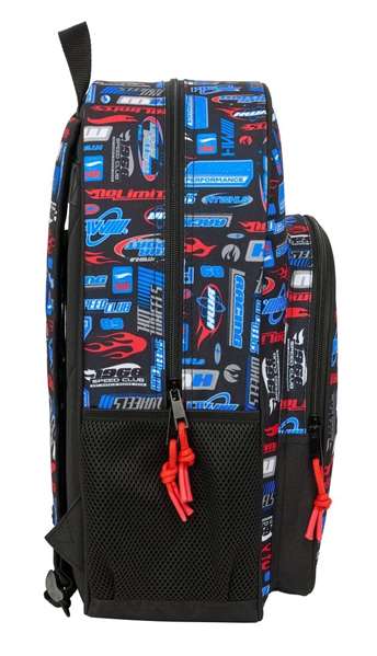 Safta Mochila Adapt.Carro Hot Wheels 33x42x14 cm