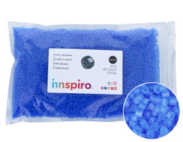 Innspiro Rocalla de Vidrio Redonda Glaseado Azul Claro 2,3mm 500g