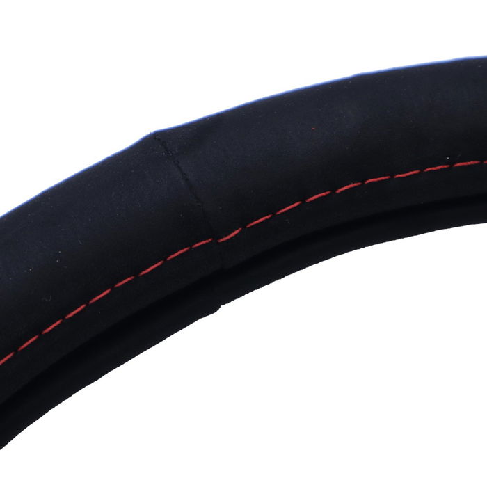 MOMO Funda Volante Easy Microfibra Negro-Rojo Pespunte Talla M 38-39 cm MOMLSWC0EAMKR