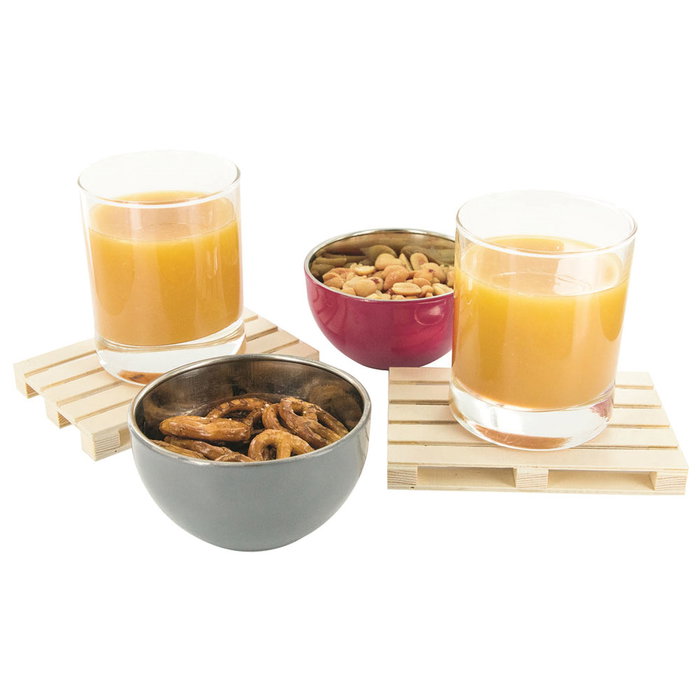 Cook Concept Set de 4 Posavasos Forma de Palé en Madera Cook Concept Set de 4 Posavasos Forma de Palé en Madera