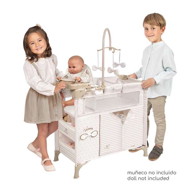 Decuevas Armario cambiador plegable Verona con accesorios para muñecas de hasta 42 cm, 60x32x70 cm Decuevas Armario cambiador plegable Verona con accesorios para muñecas de hasta 42 cm, 60x32x70 cm