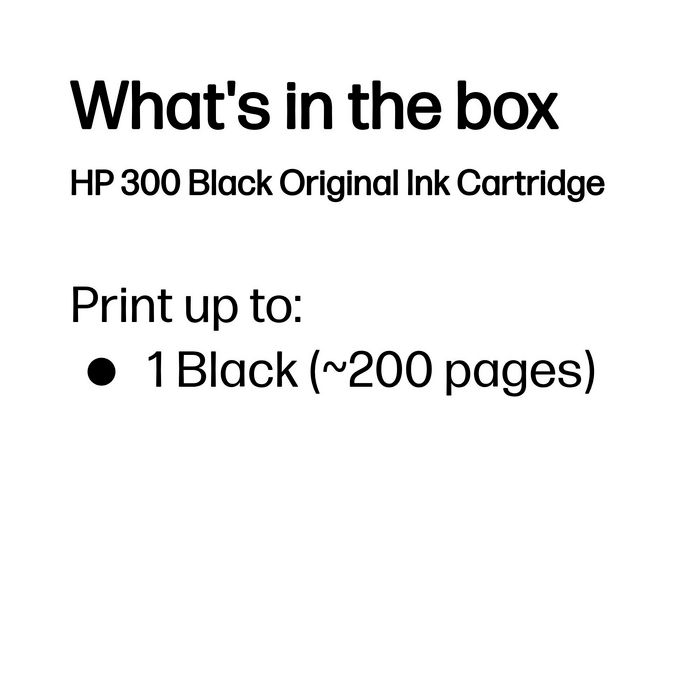 HP 300 Black Original Cartucho de Tinta Compatible con Impresoras Domésticas y Pequeñas Empresas, Alta Calidad, Duradero