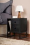 Nordure Glimmer Mesilla de Noche, Wood Black, Negro, Mueble Dormitorio 45.2x50x29.5cm