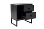 Nordure Glimmer Mesilla de Noche, Wood Black, Negro, Mueble Dormitorio 45.2x50x29.5cm