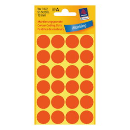 AVERY Zweckform Etiquetas de Identificación Rojo Brillante Ø 18,0 mm, 96 Unidades